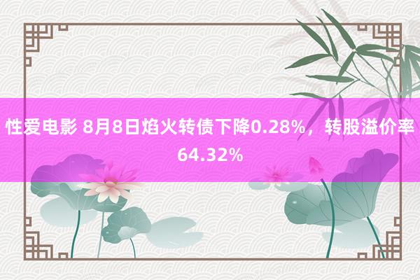 性爱电影 8月8日焰火转债下降0.28%，转股溢价率64.32%