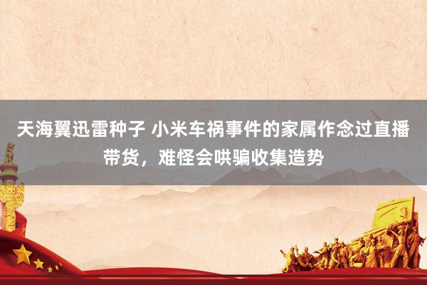 天海翼迅雷种子 小米车祸事件的家属作念过直播带货，难怪会哄骗收集造势