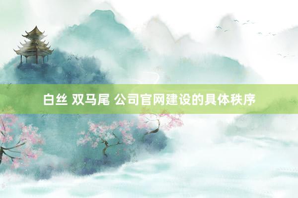 白丝 双马尾 公司官网建设的具体秩序