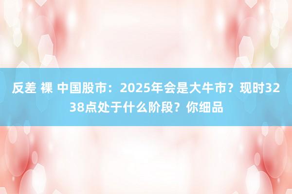 反差 裸 中国股市：2025年会是大牛市？现时3238点处于什么阶段？你细品