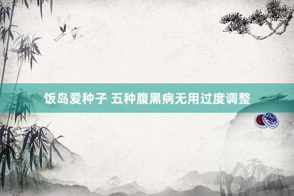 饭岛爱种子 五种腹黑病无用过度调整